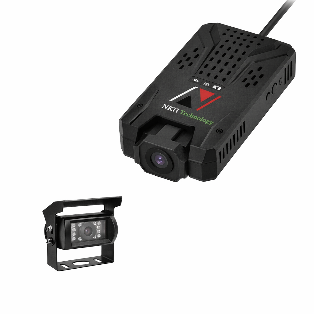 NKH 1+1 (Dual Channel) 4G AI Dashcam GPS Tracker – 1080P Fleet Vehicle Camera with ADAS - NKHT98